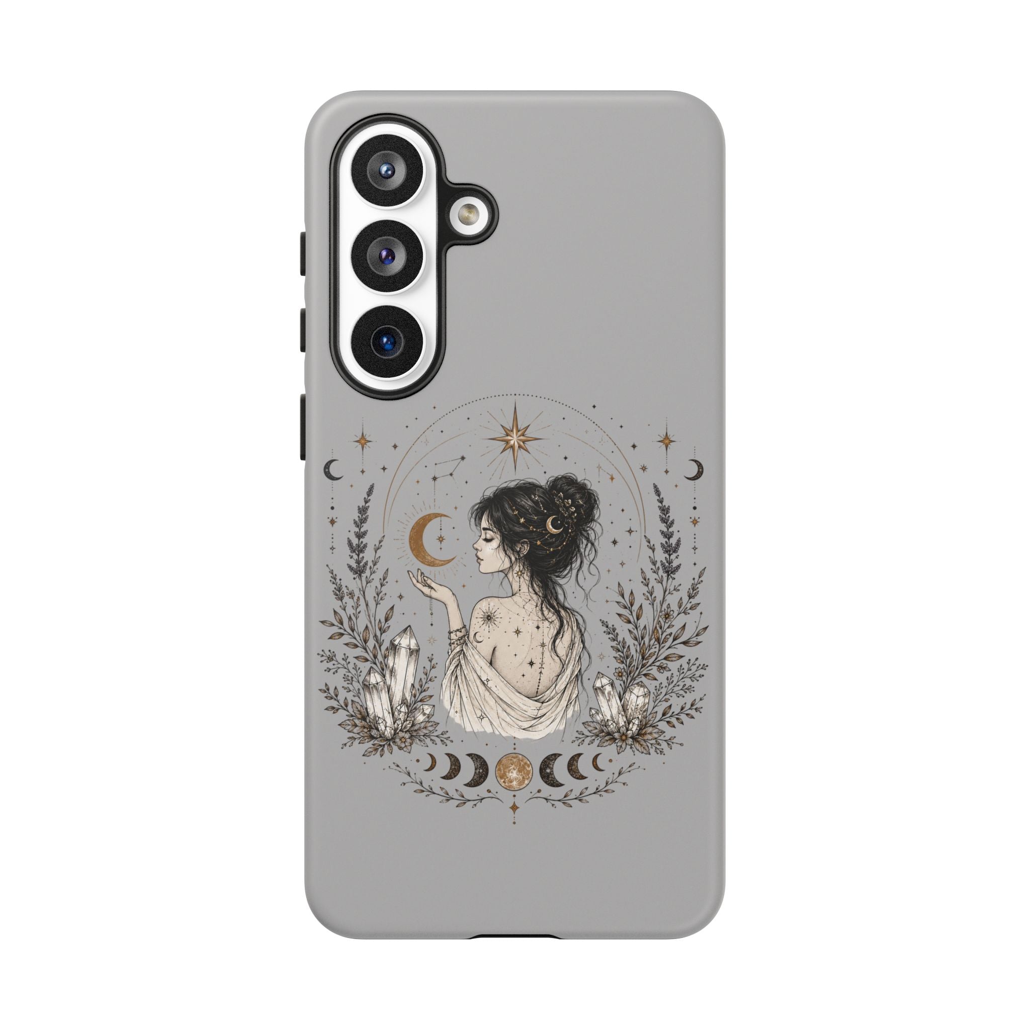 Celestial Witch Illustration Phone Case | Moon Magic, Crystals, Botanical