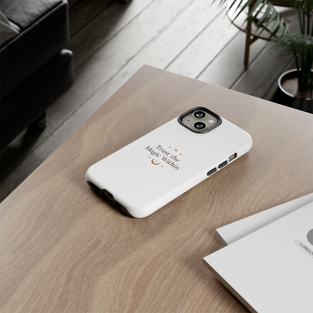 Trust the Magic Within phone case | inspirational moon stars design