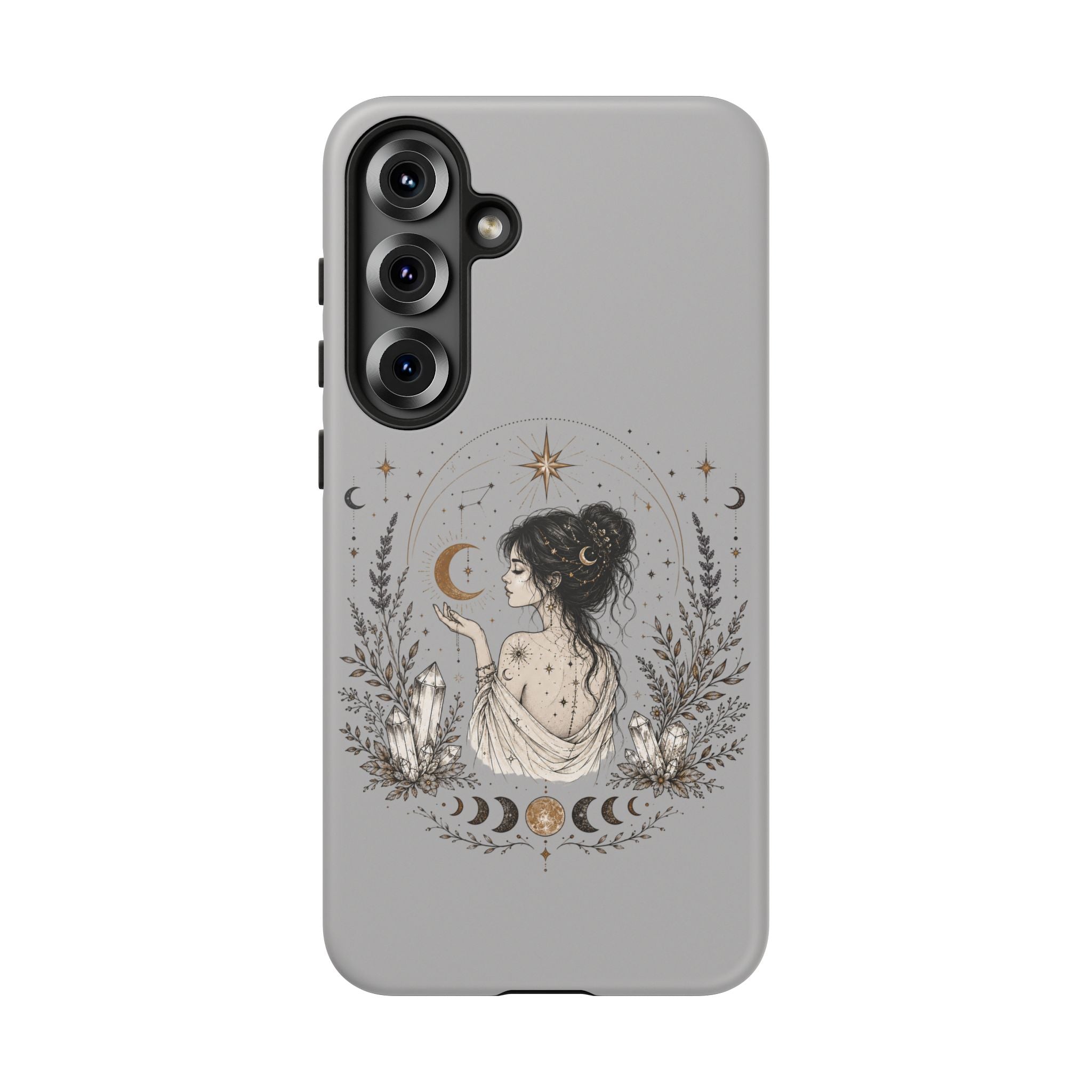 Celestial Witch Illustration Phone Case | Moon Magic, Crystals, Botanical