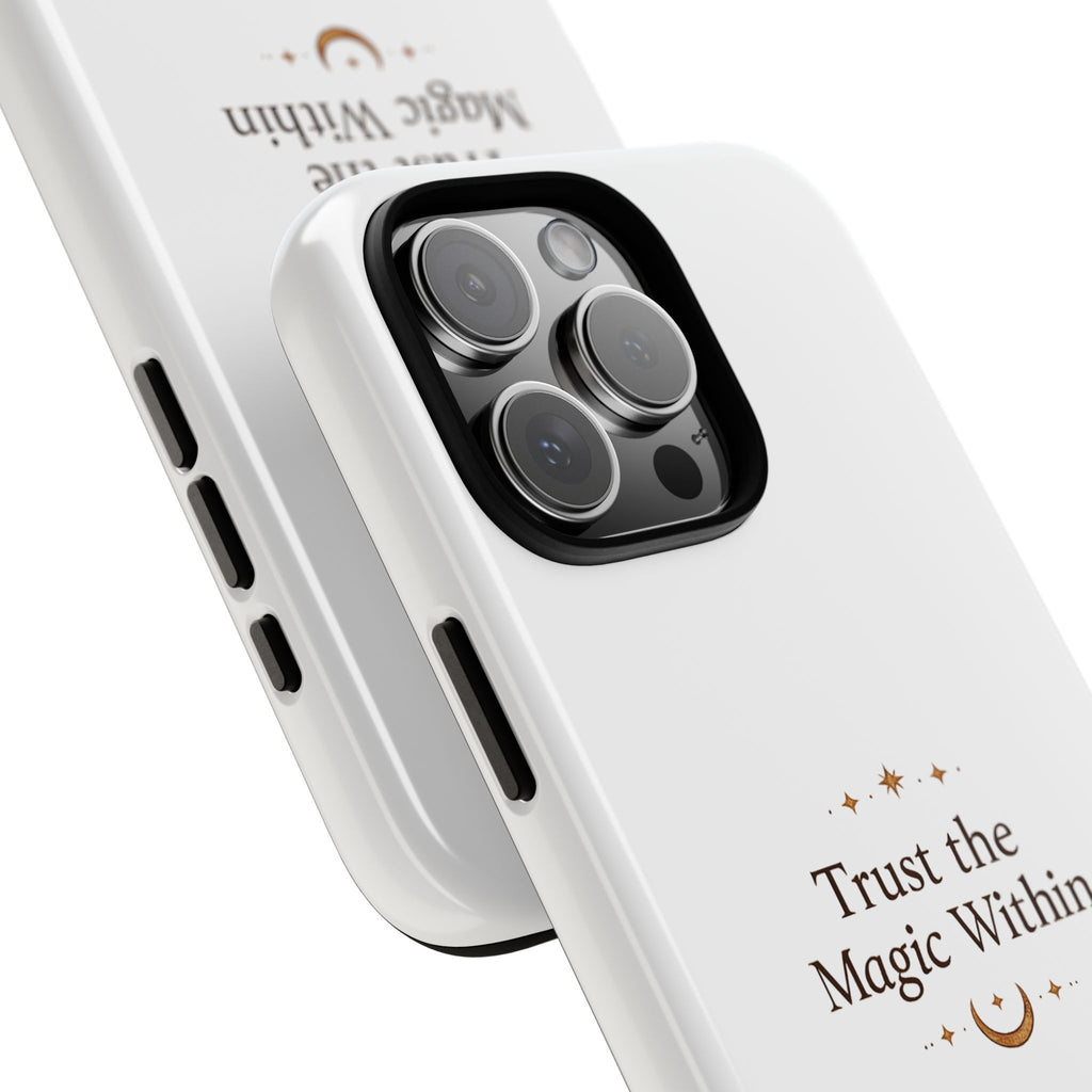 Trust the Magic Within phone case | inspirational moon stars design