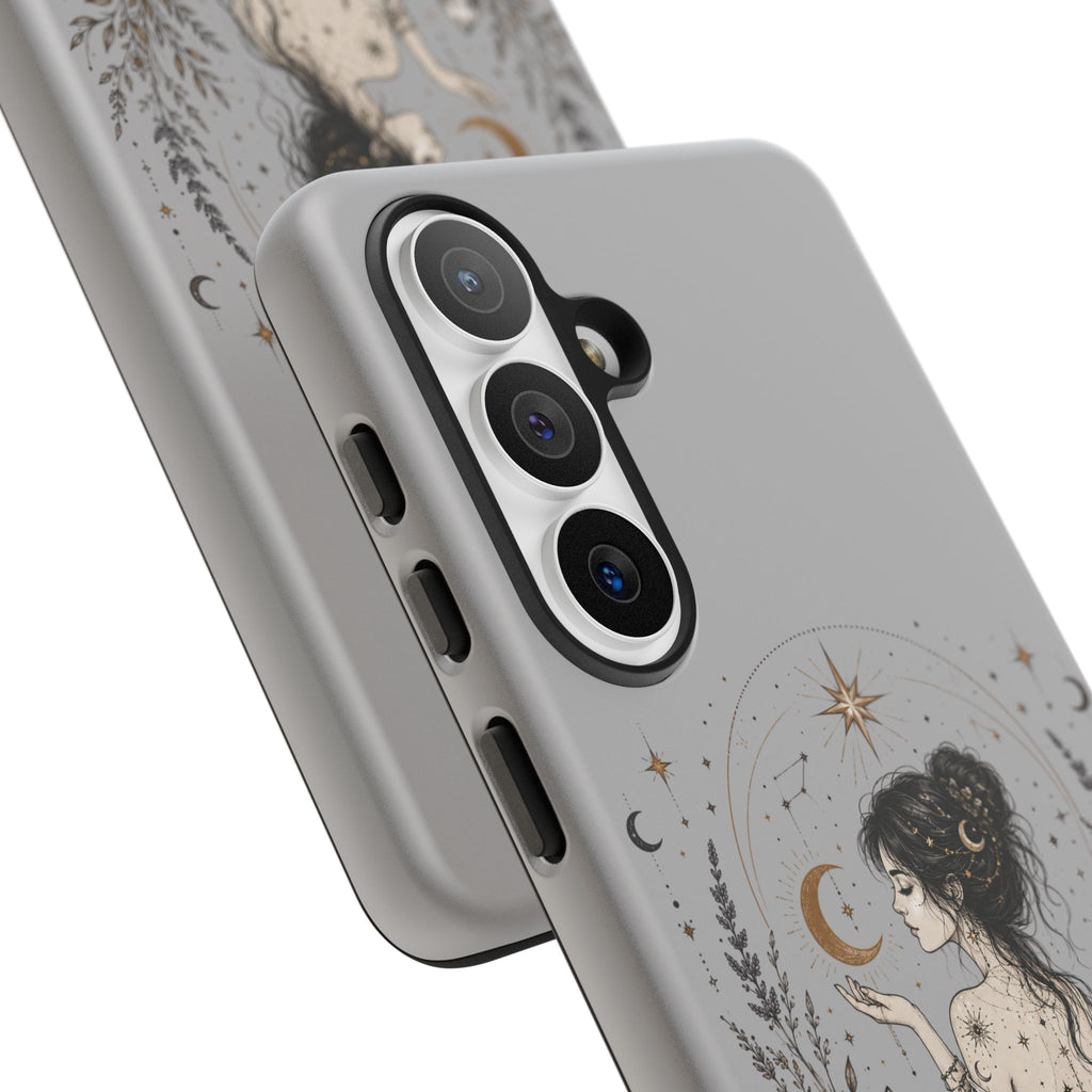 Celestial Witch Illustration Phone Case | Moon Magic, Crystals, Botanical