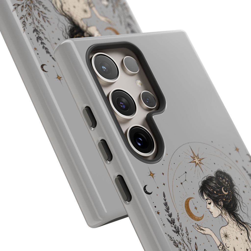 Celestial Witch Illustration Phone Case | Moon Magic, Crystals, Botanical