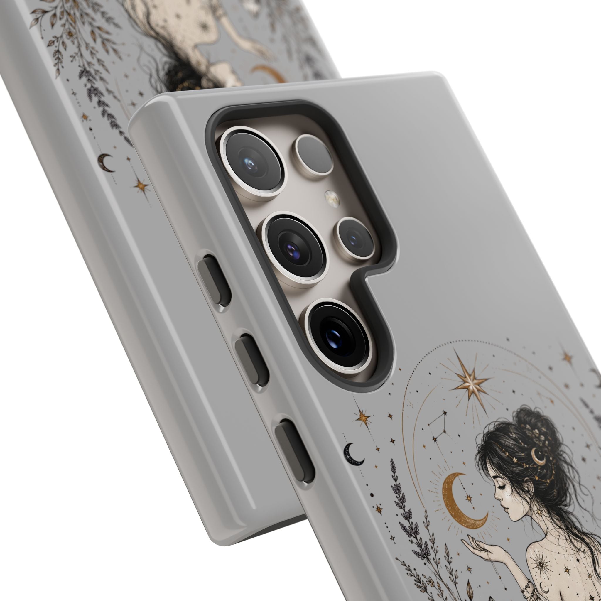 Celestial Witch Illustration Phone Case | Moon Magic, Crystals, Botanical