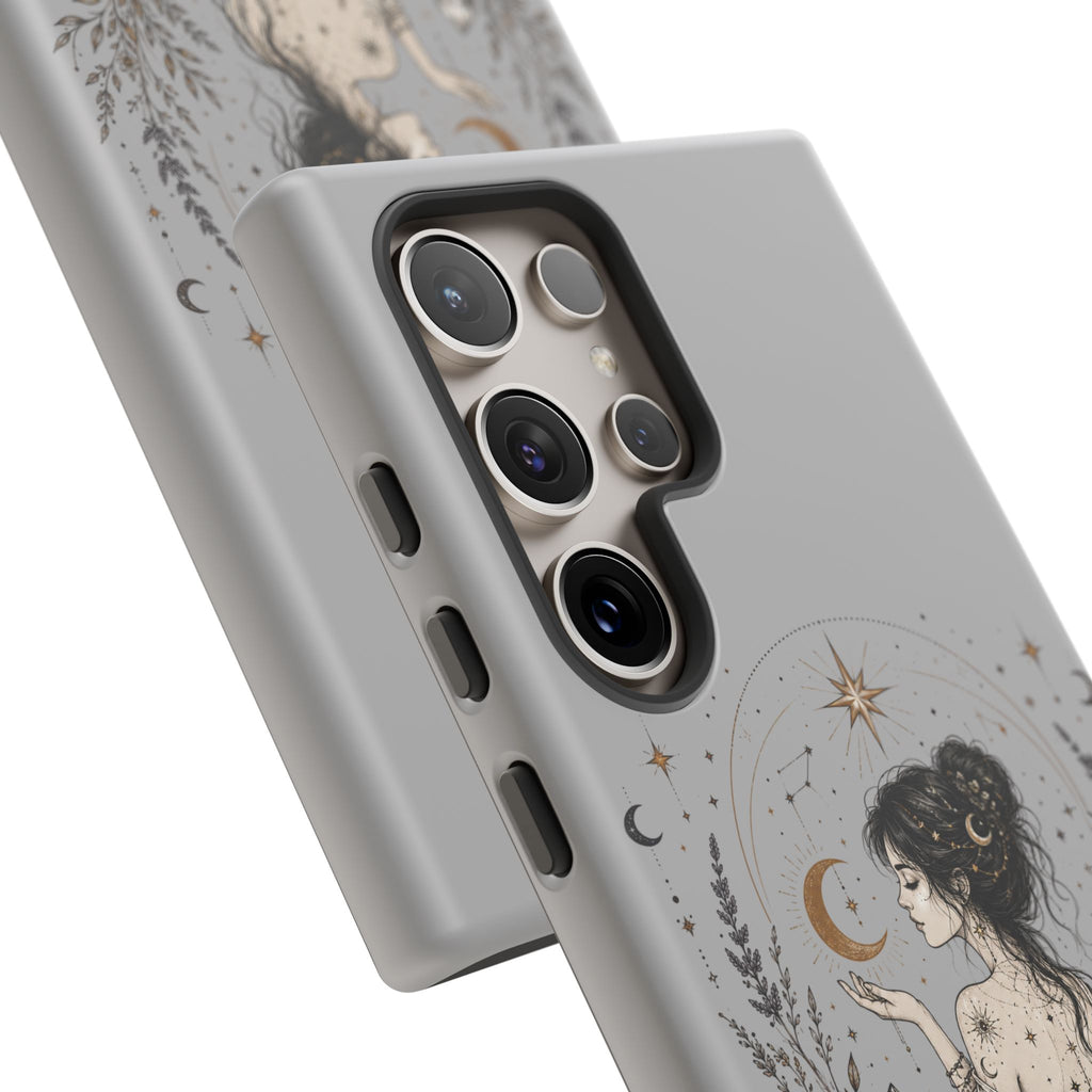 Celestial Witch Illustration Phone Case | Moon Magic, Crystals, Botanical