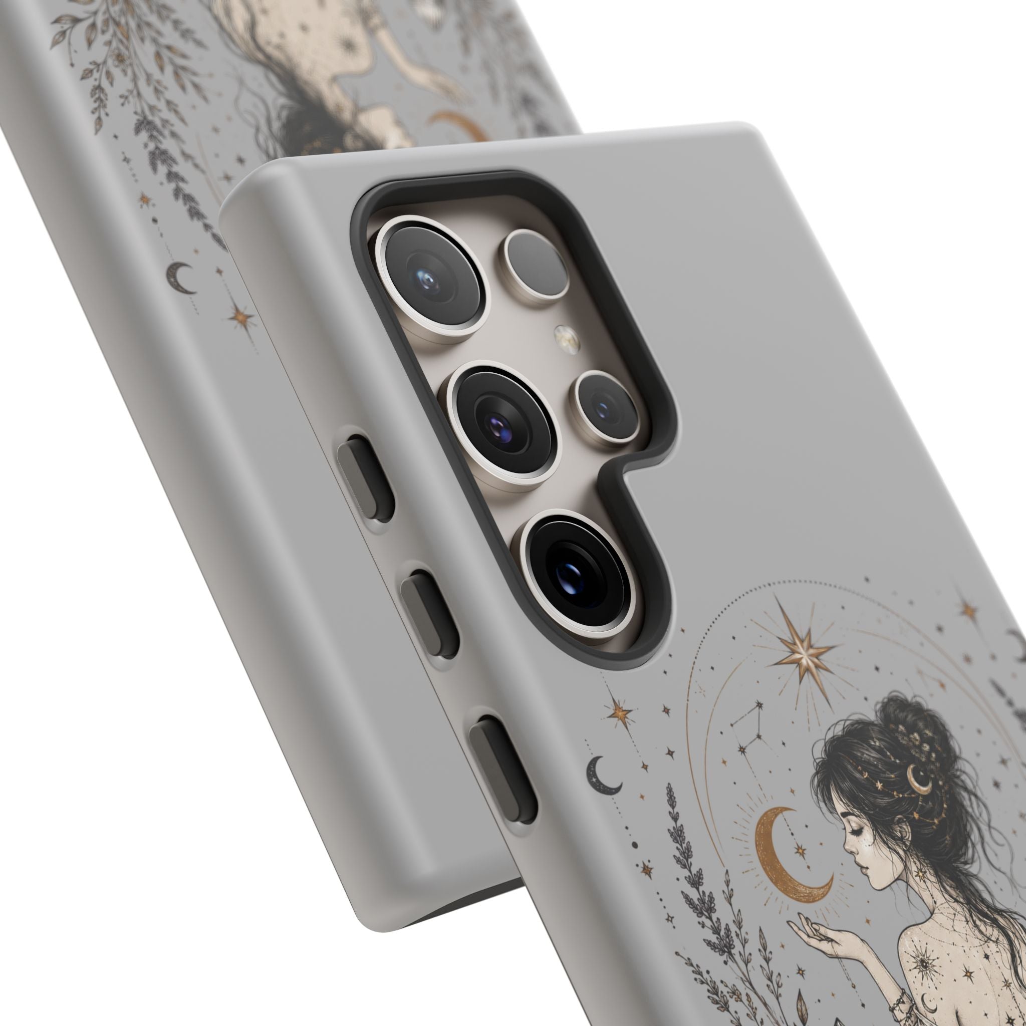 Celestial Witch Illustration Phone Case | Moon Magic, Crystals, Botanical