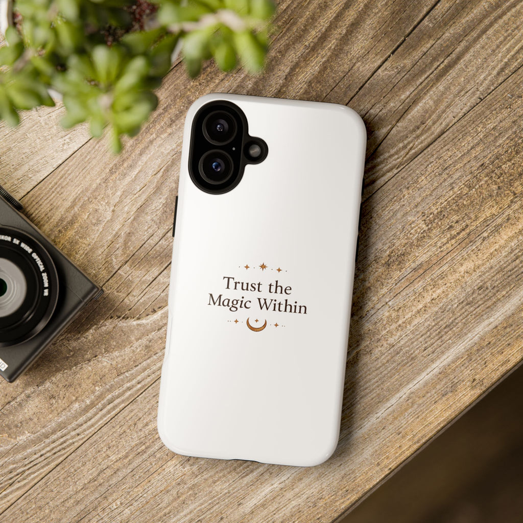 Trust the Magic Within phone case | inspirational moon stars design