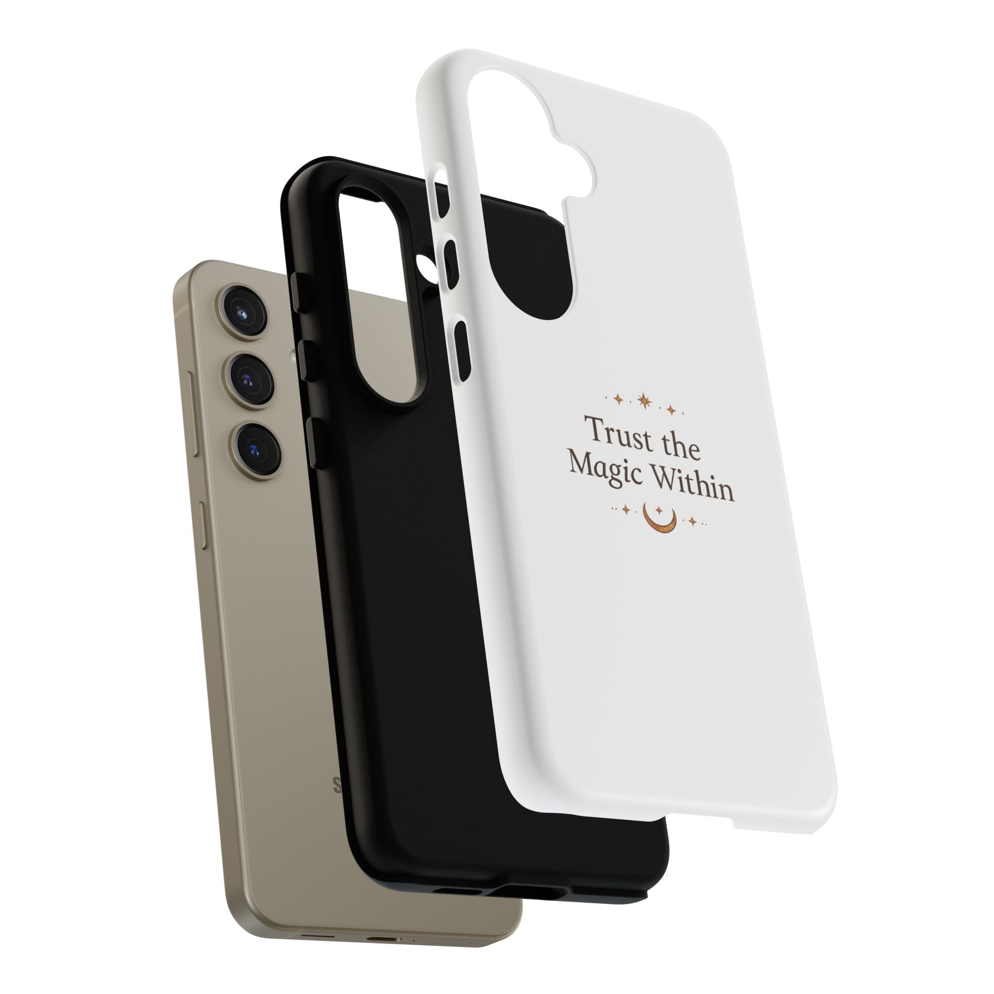 Trust the Magic Within phone case | inspirational moon stars design