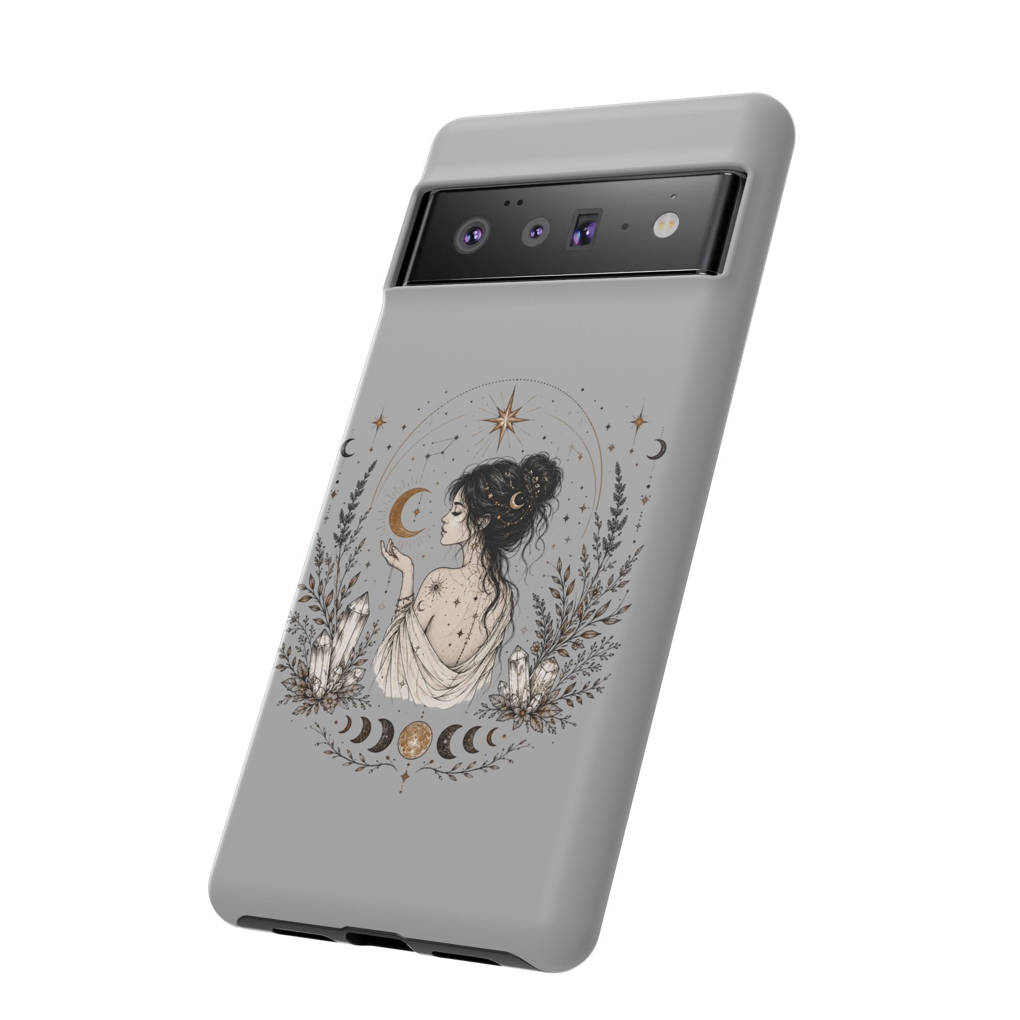 Celestial Witch Illustration Phone Case | Moon Magic, Crystals, Botanical