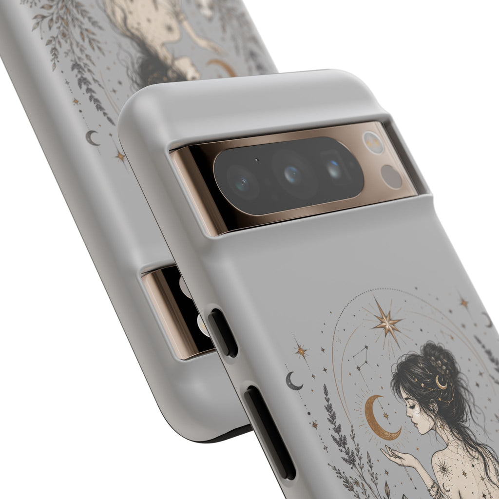 Celestial Witch Illustration Phone Case | Moon Magic, Crystals, Botanical