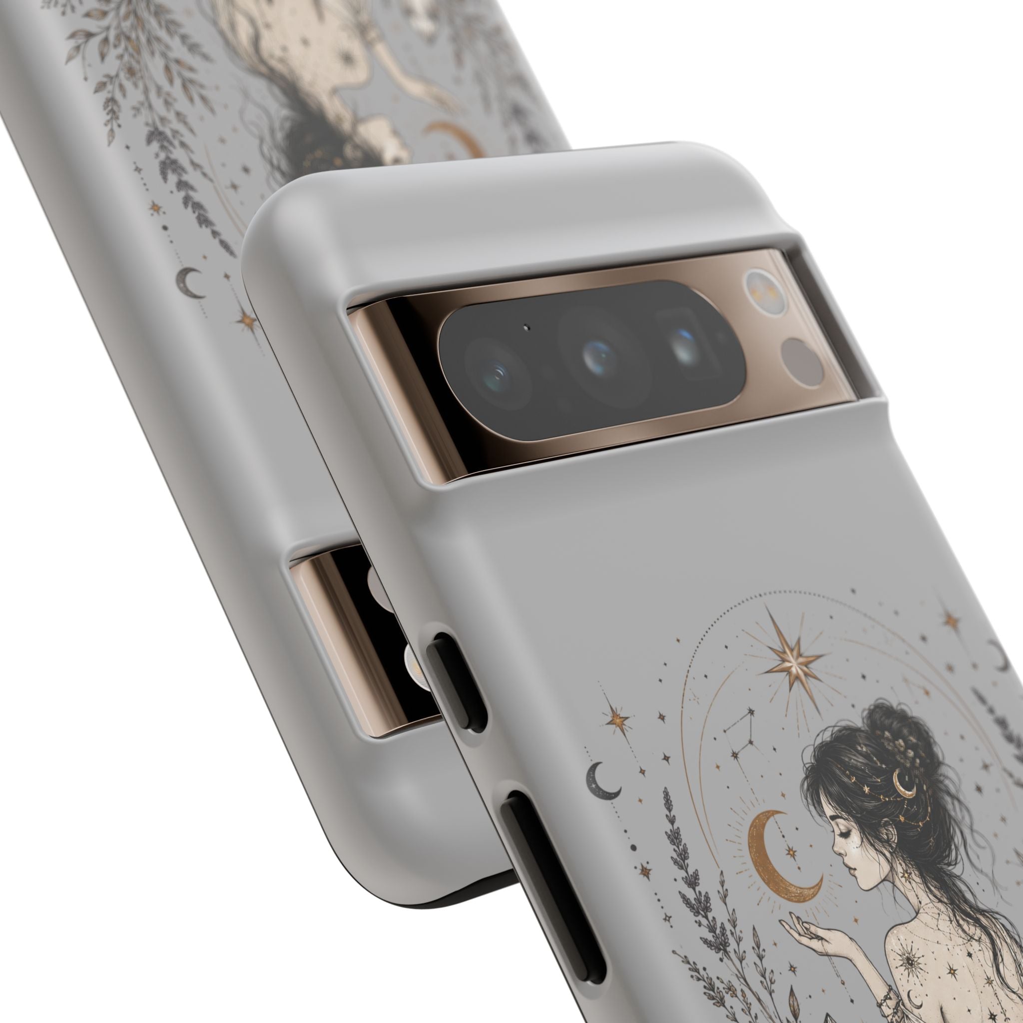 Celestial Witch Illustration Phone Case | Moon Magic, Crystals, Botanical