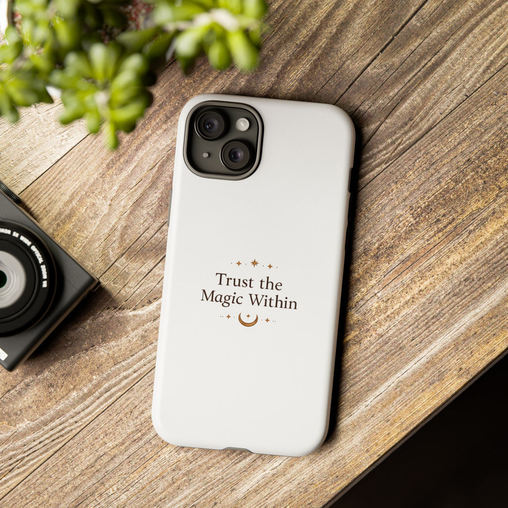 Trust the Magic Within phone case | inspirational moon stars design