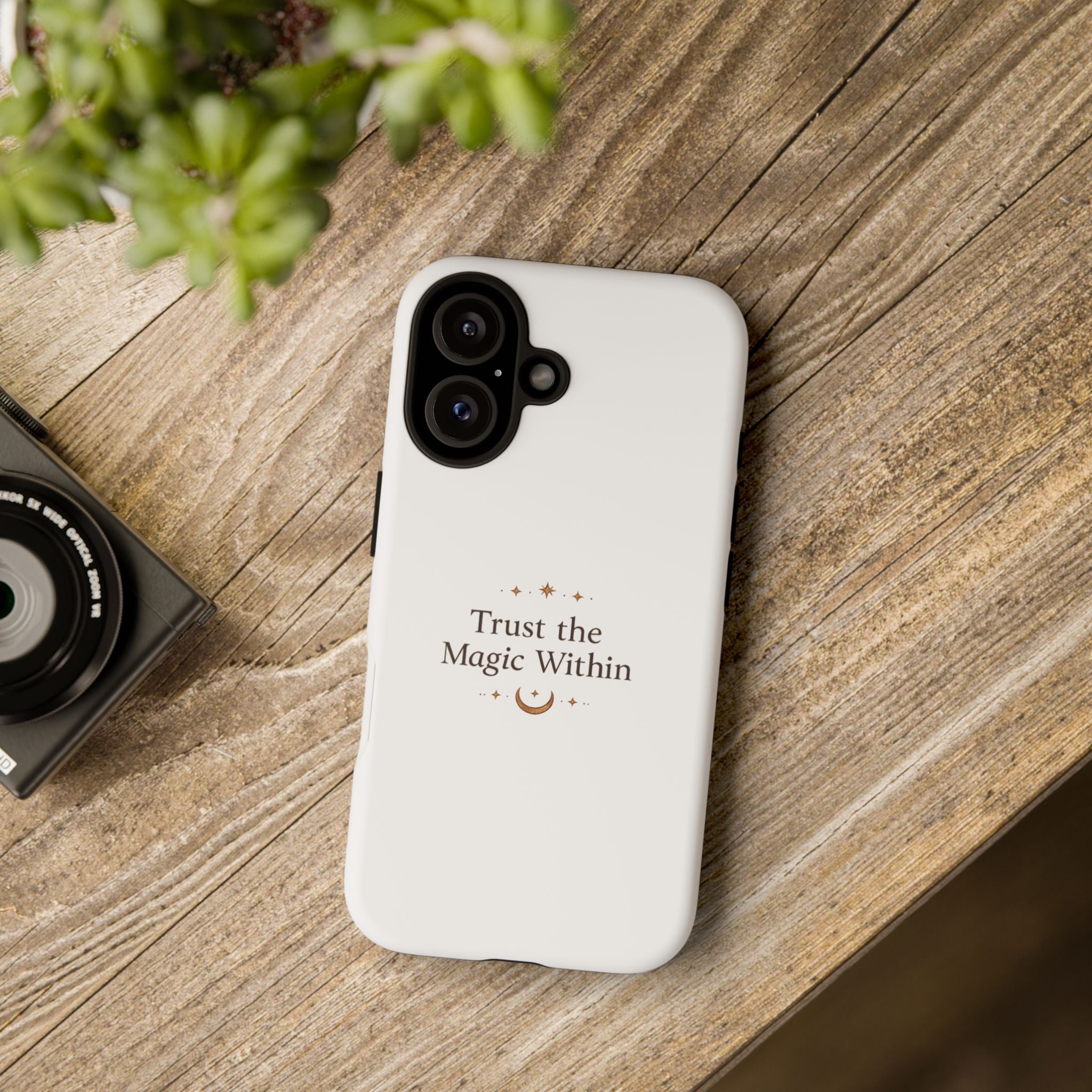Trust the Magic Within phone case | inspirational moon stars design
