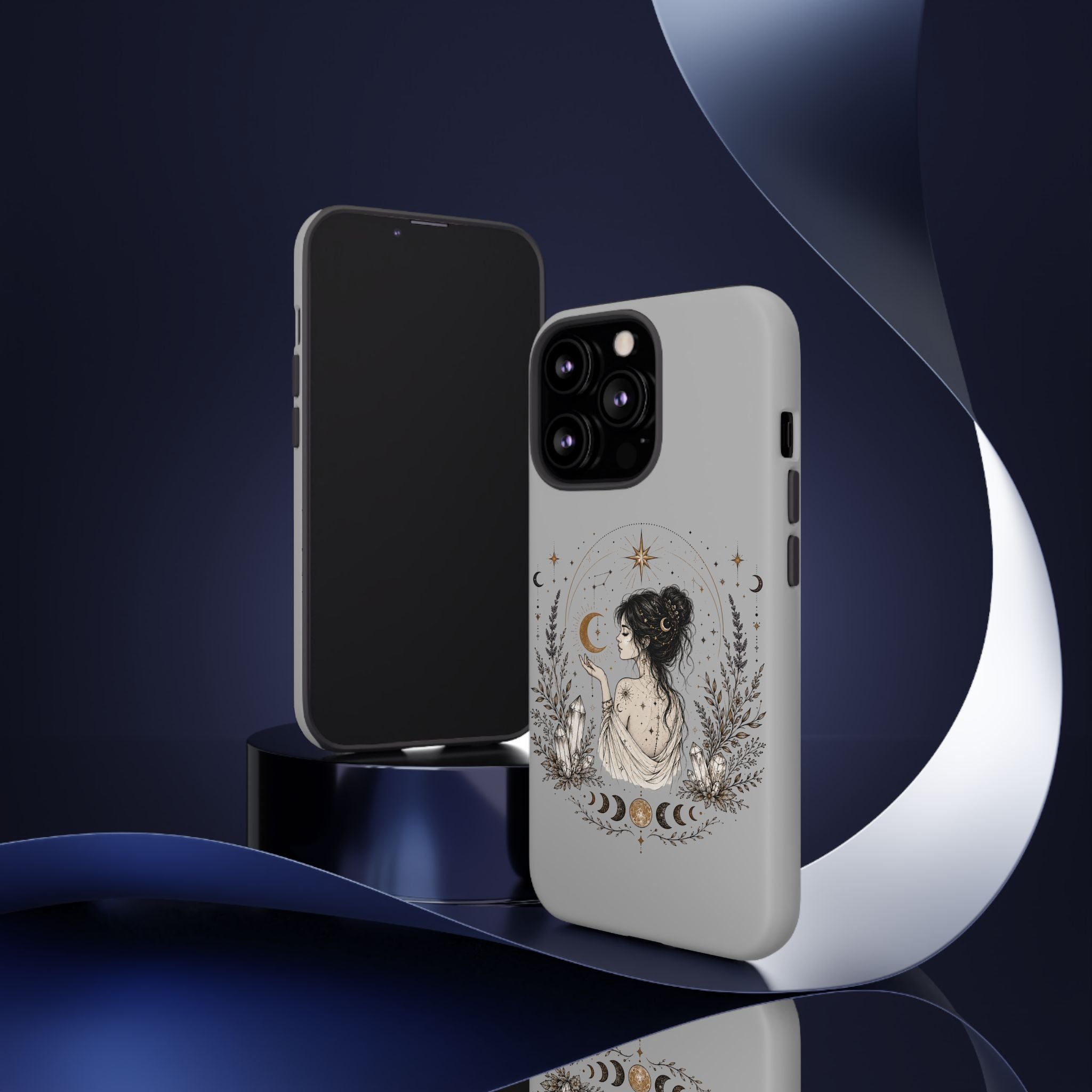 Celestial Witch Illustration Phone Case | Moon Magic, Crystals, Botanical